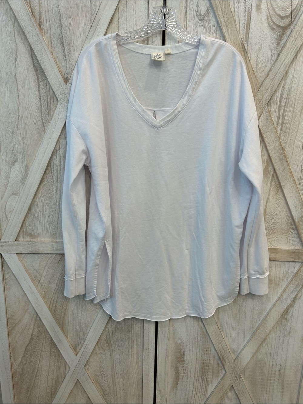 White Crow V-Neck Long Sleeve Tunic